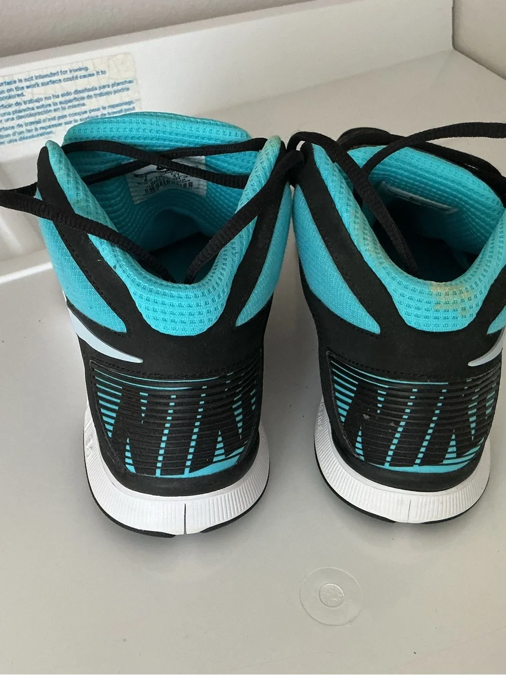 Nike Free Trainer 3.0 Hi Top Running Shoes in Teal and Black Sz 8